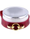 HEL Milano Camilla red leather collar with gold coloured ring