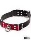HEL Milano Leather Collar in Black & Red