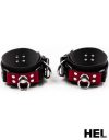 HEL Milano Leather Wrist/Ankle Cuffs in Red & Black