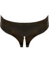 Late X black latex crotchless briefs