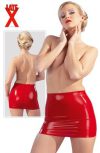 Late X red latex mini skirt