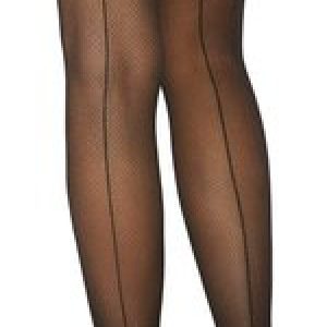 Leg Avenue Celine mustad mustriline sukad kandmiseks sukahoidjaga