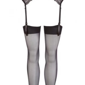 NO:XQSE black lace garter belt with stockings