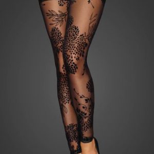 Noir Handmade mustad jalaosata isepüsivad sukad samettrükiga