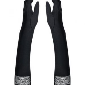 Obsessive mustast satiinist õhtukindaid