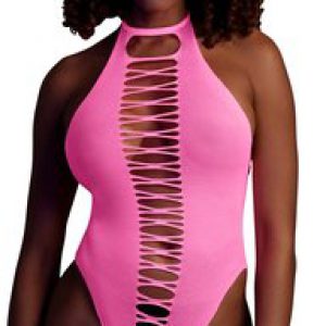 Ouch! Glow neoonroosast võrgust avatud jalgevahega bodi