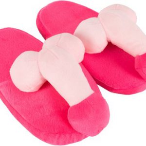 OV pink plush penis slippers
