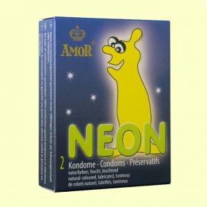 Pimedas helendavad kondoomid Neon (pakis 2 kondoomi)