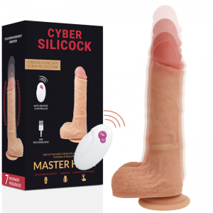 Puldiga vibreeriv ja liikuv dildo Master Huck (21x4cm)