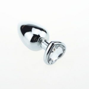 Südamekujulise värvita kiviga metallist anaaltapp L