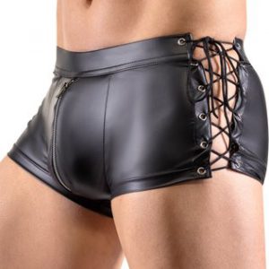 Svenjoyment black matte look trunks with side lacing