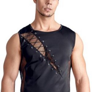 Svenjoyment must varrukateta särk nööride ja tülliga