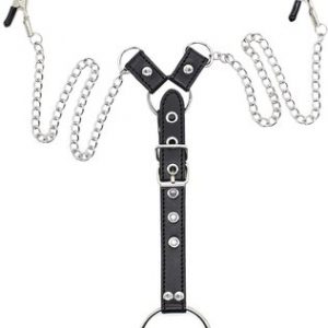 Temptation Unboxed chained nipple clamps with cock ring