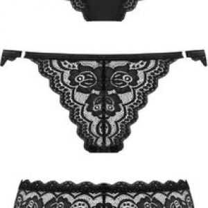 Underneath Eden mustast pitsist püksikute komplekt