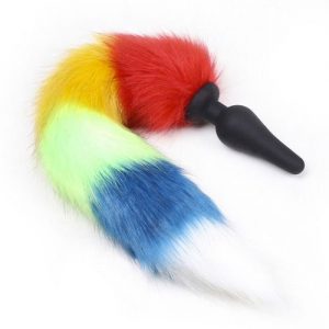 Värvilise sabaga silikonist anaaltapp