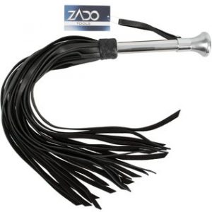 Zado leather whip with metal handle