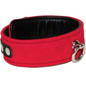 Zado red & black leather collar